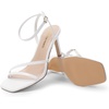 image:imageDREAM PAIRS Womens High Stilettos Heels Open Toe Square Sandals Ankle Strap Pumps Sexy Comfort Strappy Dress Shoes Party Wedding Heeled SandalsWhite