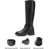 image:imageDREAM PAIRS Womens Knee High Boots Buckle Riding BootsBlack