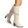 image:imageDREAM PAIRS Womens Knee High Boots Pointed Toe Chunky Block Heel Suede Boots Comfortable for Women with Side Zipper Fashion Slouchy Tall BootsBeige