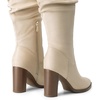 image:imageDREAM PAIRS Womens Knee High Boots Pointed Toe Chunky Block Heel Suede Boots Comfortable for Women with Side Zipper Fashion Slouchy Tall BootsBeige