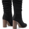 image:imageDREAM PAIRS Womens Knee High Boots Pointed Toe Chunky Block Heel Suede Boots Comfortable for Women with Side Zipper Fashion Slouchy Tall BootsBlack