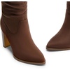 image:imageDREAM PAIRS Womens Knee High Boots Pointed Toe Chunky Block Heel Suede Boots Comfortable for Women with Side Zipper Fashion Slouchy Tall BootsDark Brown
