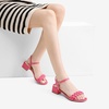 image:imageDREAM PAIRS Womens Low Heels for Women Braided Open Toe Ankle Strap Block Chunky Heel Sandals Holiday Party Wedding Dress Pumps ShoesHot Pink