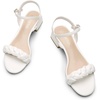 image:imageDREAM PAIRS Womens Low Heels for Women Braided Open Toe Ankle Strap Block Chunky Heel Sandals Holiday Party Wedding Dress Pumps ShoesWhite