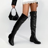 image:imageDREAM PAIRS Womens Over The Knee High Low Block Heel Riding Boots Uplace LeiBlackPu
