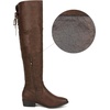 image:imageDREAM PAIRS Womens Over The Knee High Low Block Heel Riding Boots Uplace LeiBrown