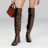 image:imageDREAM PAIRS Womens Over The Knee High Low Block Heel Riding Boots Uplace LeiBrown