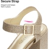 image:imageDREAM PAIRS Womens Platform Chunky Heels Square Open Toe Ankle Strap High Heeled Sandals Y2K Shoes for Party BrunchGoldglitter
