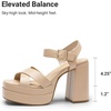 image:imageDREAM PAIRS Womens Platform Chunky Heels Square Open Toe Ankle Strap High Heeled Sandals Y2K Shoes for Party BrunchNude