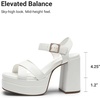 image:imageDREAM PAIRS Womens Platform Chunky Heels Square Open Toe Ankle Strap High Heeled Sandals Y2K Shoes for Party BrunchWhite