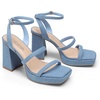 image:imageDREAM PAIRS Womens Platform Strappy Heels Open Toe Ankle Strap Square Party Sandals Y2K Dress ShoesDenim Blue