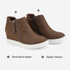 image:imageDREAM PAIRS Womens Platform Wedge Sneakers Ankle BootiesBrown