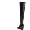 image:imageDREAM PAIRS Womens Pointed Toe Thigh High Over the Knee Boots Tall Chunky Blocked Heel Fall Long Fashion Sexy BootsBlackpu