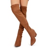 image:imageDREAM PAIRS Womens Pointed Toe Thigh High Over the Knee Boots Tall Chunky Blocked Heel Fall Long Fashion Sexy BootsBrown