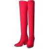 image:imageDREAM PAIRS Womens Pointed Toe Thigh High Over the Knee Boots Tall Chunky Blocked Heel Fall Long Fashion Sexy BootsRed