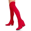 image:imageDREAM PAIRS Womens Pointed Toe Thigh High Over the Knee Boots Tall Chunky Blocked Heel Fall Long Fashion Sexy BootsRed