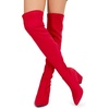 image:imageDREAM PAIRS Womens Pointed Toe Thigh High Over the Knee Boots Tall Chunky Blocked Heel Fall Long Fashion Sexy BootsRed