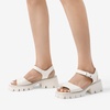 image:imageDREAM PAIRS Womens SDHS2316W Lug Sole Low Platform Chunky Block Heels Square Toe Ankle Straps Sandals Beige Size 9