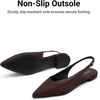 image:imageDREAM PAIRS Womens Slingback Dressy Pointed Toe Ballet Flats with Buckle Strap Low Heel Dress Flat ShoesBrown