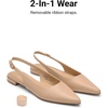 image:imageDREAM PAIRS Womens Slingback Dressy Pointed Toe Ballet Flats with Buckle Strap Low Heel Dress Flat ShoesNude
