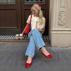 image:imageDREAM PAIRS Womens Slingback Dressy Pointed Toe Ballet Flats with Buckle Strap Low Heel Dress Flat ShoesRed