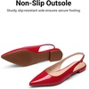 image:imageDREAM PAIRS Womens Slingback Dressy Pointed Toe Ballet Flats with Buckle Strap Low Heel Dress Flat ShoesRed