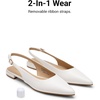 image:imageDREAM PAIRS Womens Slingback Dressy Pointed Toe Ballet Flats with Buckle Strap Low Heel Dress Flat ShoesWhite