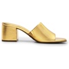 image:imageDREAM PAIRS Womens Square Open Toe Heels Sandals Low Block Chunky Heeled Sandals Slide Sandals Slip on Comfortable Casual Pumps ShoesGoldpu