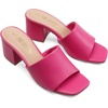 image:imageDREAM PAIRS Womens Square Open Toe Heels Sandals Low Block Chunky Heeled Sandals Slide Sandals Slip on Comfortable Casual Pumps ShoesHot Pinkpu