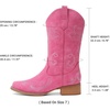 image:imageDREAM PAIRS Womens Square Toe Cowboy Cowgirl Boots Pull On Low Chunky Heel Mid Calf Western Boots with Embroidered Stitched for Theme Party Country ConcertHot Pink