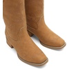 image:imageDREAM PAIRS Womens Square Toe Cowboy Cowgirl Boots Pull On Low Chunky Heel Mid Calf Western Boots with Embroidered Stitched for Theme Party Country ConcertCamel