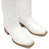 image:imageDREAM PAIRS Womens Square Toe Cowboy Cowgirl Boots Pull On Low Chunky Heel Mid Calf Western Boots with Embroidered Stitched for Theme Party Country ConcertAll White