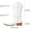 image:imageDREAM PAIRS Womens Square Toe Cowboy Cowgirl Boots Pull On Low Chunky Heel Mid Calf Western Boots with Embroidered Stitched for Theme Party Country ConcertAll White