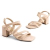 image:imageDREAM PAIRS Womens Strappy Chunky Heels Low Block Square Open Toe Sandals Dress Party ShoesNudesuede