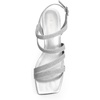 image:imageDREAM PAIRS Womens Strappy Chunky Heels Low Block Square Open Toe Sandals Dress Party ShoesSilverglitter