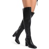 image:imageDREAM PAIRS Womens Tall Over the Knee Boots Thigh High Fall Block Chunky Heeled Knee High Long Boots with Fashion Square Toe and Side ZipperBlack