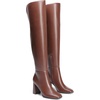image:imageDREAM PAIRS Womens Tall Over the Knee Boots Thigh High Fall Block Chunky Heeled Knee High Long Boots with Fashion Square Toe and Side ZipperBrown