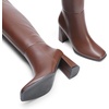 image:imageDREAM PAIRS Womens Tall Over the Knee Boots Thigh High Fall Block Chunky Heeled Knee High Long Boots with Fashion Square Toe and Side ZipperBrown