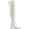 image:imageDREAM PAIRS Womens Tall Over the Knee Boots Thigh High Fall Block Chunky Heeled Knee High Long Boots with Fashion Square Toe and Side ZipperWhite
