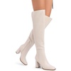 image:imageDREAM PAIRS Womens Tall Over the Knee Boots Thigh High Fall Block Chunky Heeled Knee High Long Boots with Fashion Square Toe and Side ZipperWhite