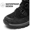 image:imageDREAM PAIRS Womens Waterproof Winter Snow Boots Warm Comfortable Faux Fur Insulated NonSlip Outdoor LaceUp Florin Mid Calf BootiesBlack