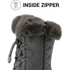 image:imageDREAM PAIRS Womens Waterproof Winter Snow Boots Warm Comfortable Faux Fur Insulated NonSlip Outdoor LaceUp Florin Mid Calf BootiesDarkGrey
