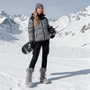 image:imageDREAM PAIRS Womens Waterproof Winter Snow Boots Warm Comfortable Faux Fur Insulated NonSlip Outdoor LaceUp Florin Mid Calf BootiesLightGrey