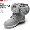 image:imageDREAM PAIRS Womens Waterproof Winter Snow Boots Warm Comfortable Faux Fur Insulated NonSlip Outdoor LaceUp Florin Mid Calf BootiesLightGrey
