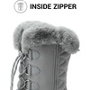 image:imageDREAM PAIRS Womens Waterproof Winter Snow Boots Warm Comfortable Faux Fur Insulated NonSlip Outdoor LaceUp Florin Mid Calf BootiesLightGrey