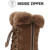 image:imageDREAM PAIRS Womens Waterproof Winter Snow Boots Warm Comfortable Faux Fur Insulated NonSlip Outdoor LaceUp Florin Mid Calf BootiesTan