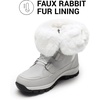 image:imageDREAM PAIRS Womens Waterproof Winter Snow Boots Warm Comfortable Faux Fur Insulated NonSlip Outdoor LaceUp Florin Mid Calf BootiesWhiteGrey