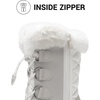 image:imageDREAM PAIRS Womens Waterproof Winter Snow Boots Warm Comfortable Faux Fur Insulated NonSlip Outdoor LaceUp Florin Mid Calf BootiesWhiteGrey