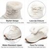 image:imageDREAM PAIRS Womens Winter Snow Boots Faux Fur Waterproof Ankle Booties Zaylee Ladies Comfortable Short Boots OutdoorOffwhite