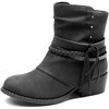 image:imageDREAM PAIRS Girls Ankle Boots Side Zipper Low Heels Boots Little KidBig KidBlack